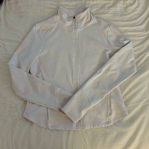 Light weight white zip up